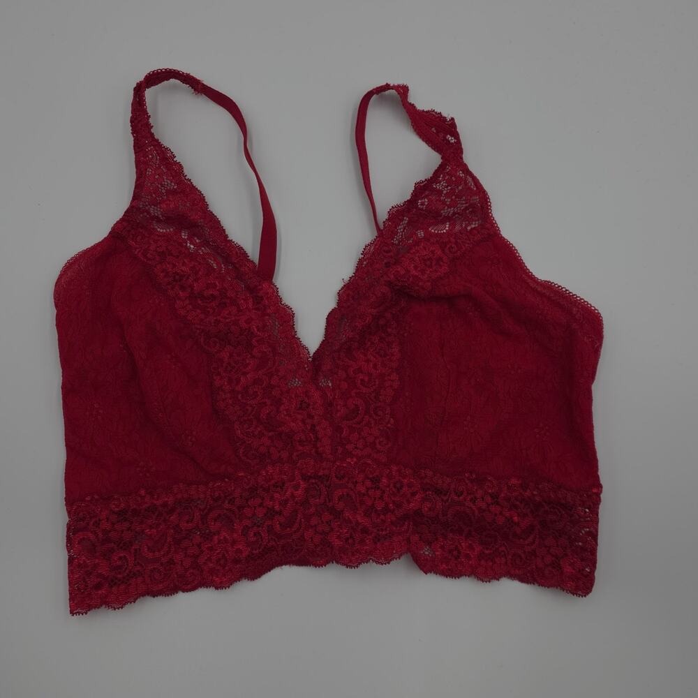 Soma Lace Plunge Bralette in Red Size XL